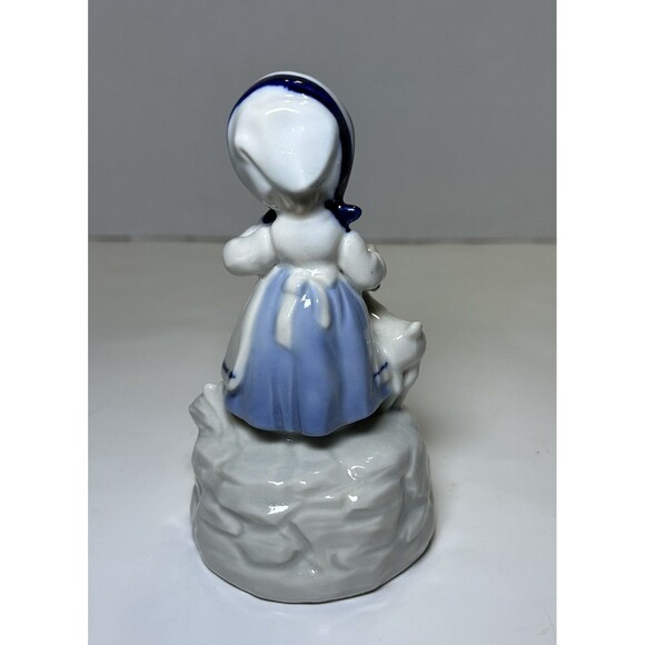 Vintage Porcelain Little Boy And Girl Figurine White/Blue (2 Piece Set) Decor - Picture 4 of 9